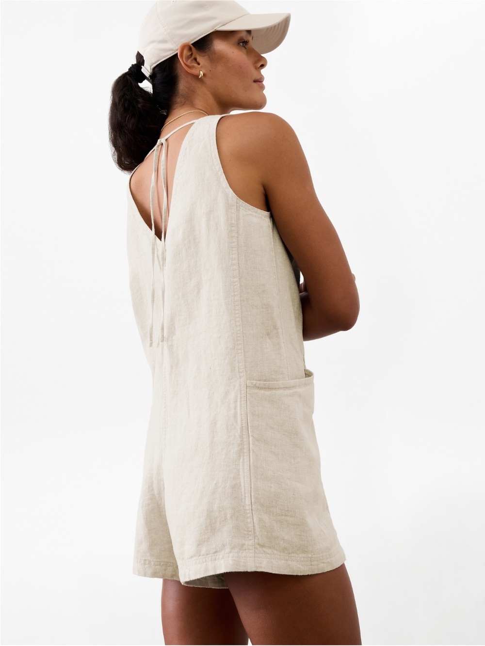 NWT Athleta Retreat Linen Romper - Picture 2 of 8